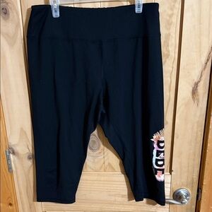 Bebe Black Leggings with Multicolor Logo Accent